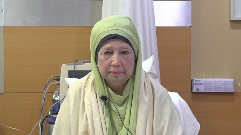 BNP chairperson Khaleda Zia at a hospital